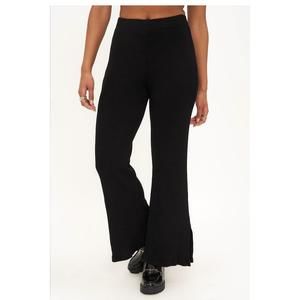 NEW PROJECT SOCIAL T women's sure shot side slit sweater rib pant in black